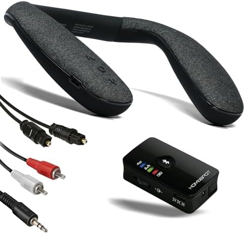 HomeSpot Wireless Neckband Speaker with Bluetooth Transmitter Set for TV and Low Latency Gaming Boomerang