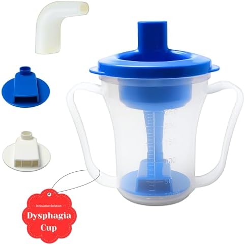 Dysphagia Cup for Adults - Slow Flow Cup for Dysphagia for Adults with 5cc 10cc Sip Control, Dysphagia Regulating Drinking Cup for Swallowing Difficulties, Spill-Proof for Elderly