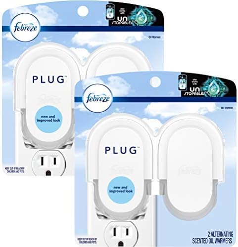 Febreze Air Freshener, Noticeables Air Freshener, Dual Scented Oil Warmer, 2 Pack of 2