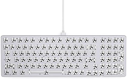 GLORIOUS Gaming Keyboard - GMMK 2 Hot Swappable TKL Mechanical Keyboard, Wired, Custom Keyboard - Premium Sound Dampening - Full Size Keyboard (Renewed) (White Barebones)