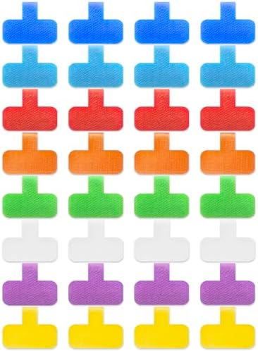 32 Pcs Cable Labels, Multi-Color Write On Cord Labels, Wire Labels, Cable Tags, Wire Tags for Electronics, Computers Cable Management and Identification, Assorted Colors, 1.5" x 0.67"