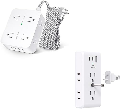 8 Outlets Surge Protector Power Strip and Multi Plug Outlet Extender