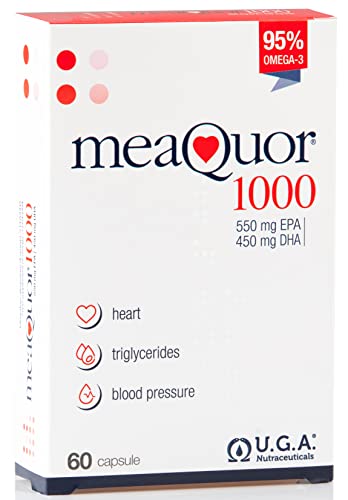 MEAQUOR 1000 – 60 Capsules – 1000mg of EPA and DHA Omega-3 per Capsule – 5-Star IFOS Certified