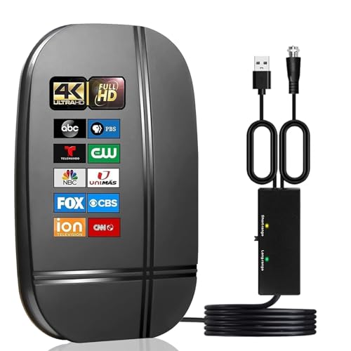 TV Antenna, Antenna TV Digital HD Indoor, TV Antenna Indoor, Support 4K 1080p Free Local Channels-Support TV Antenna for Smart TV Indoor and All Older TV's -Signal Booster 16FT Coax HDTV Cable