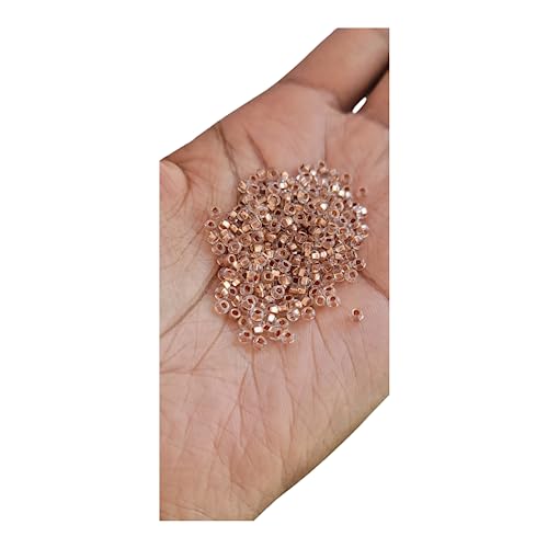 Transparent Gold Lined Loc sprinkle Hair Beads, Crystal Clear DreaLock Hair Accessories (Rose Gold Sprinkles)