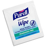 Purell Premoistened Sanitizing Hand Wipes,Fragrance Free, 100/Box