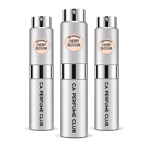 CA Perfume Impression of Emra Cherry Blossom For Women & Men Fragrance Concentrated Long Lasting Eau de Parfum Spray Refillable Glass Atomizer Bottle 0.27 Fl Oz-X3