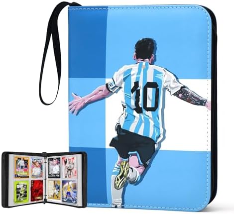 400 Pockets Soccer Card Binder for Soccer Trading Cards 2024-2025,Portable Waterproof Storage Bag with Removable Sleeves for Sports TCG Cards Collectors