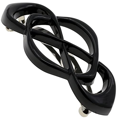 Camila Paris CP2437 French Hair Barrettes for Women Thick Hair, Hair Clip Black, Strong Hold Grip Barrette Hair Clips for Women, No Slip Styling Hair Accessories for Women, Made in France