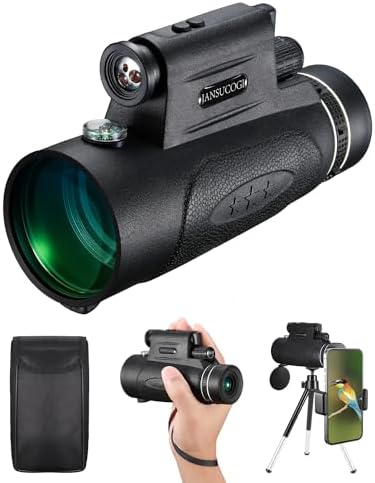 Pocket Telescope Adults 12X60 Cosmic Scope for iPhone Android Phone Astronomy Star Gazing Gifts for Men Dad Night Sky Scope for Traveling Spotting Space Stargazing Monocular with Flashlight Compass