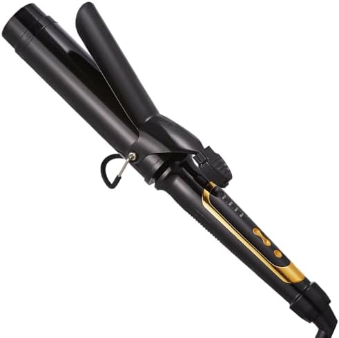 Lanvier 1 1/2 Inch Curling Iron 1.5" Barrel Curling for Medium & Long Hair with Soft and Relax Curls, Up to 450°F Worldwide Voltage (100-240V) Hair Curler for Traveling, Hair Waving Style Tool – Black