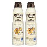 Hawaiian Tropic Weightless Hydration Clear Spray Sunscreen SPF 15, 6oz Twin Pack | Hawaiian Tropic Sunscreen SPF 15, Sunblock, Oxybenzone Free Sunscreen, Spray On Sunscreen Pack, 6oz each