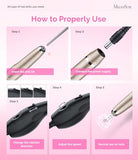 MelodySusie Electric Nail Drill,PC150C Portable Electric Nail Drill Machine for Acrylic Gel Nails, Professional Efile E File Manicure Pedicure Polishing Shape Tools for Home Salon Use, Champagne