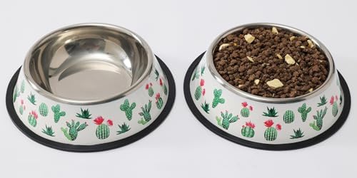 Stainless Steel Dog Bowls, Food and Water Non Slip Anti Skid Stackable Pet Puppy Dishes for Small, Medium and Large Dogs (2 Pack)