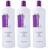 Fanola No Yellow Shampoo With Purple Violet Pigments To Eliminate Unwanted Yellow Tones & Brassiness In Platinum, Light Blonde, Gray, Bleached, or Highlighted Hair 33.8oz (Pack of 3)