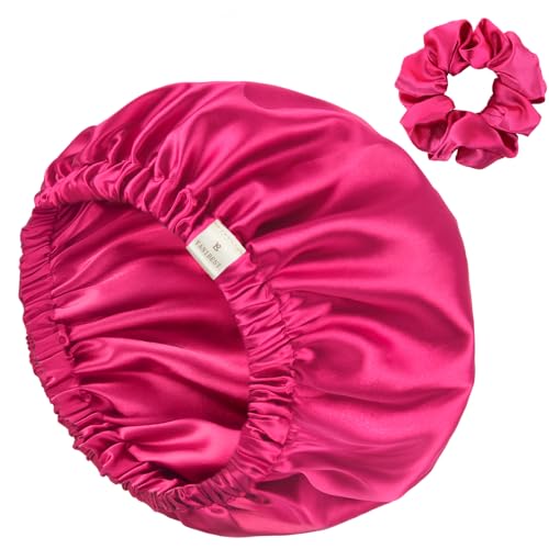 YANIBEST Double Layer Satin Bonnet Silk Bonnet Adjustable Hair Bonnet for Sleeping Hair Bonnets for Women Curly Natural Hair