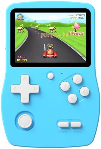 32 Bit Handheld Games for Kids Preloaded 139 Video Games, Portable Video Gaming Player with 3.0" IPS Screen and Rechargeable Battery, Mini Travel Games Electronic Gifts Toys for Boys Girls, Blue