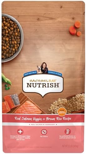 Nutrish Rachael Ray Real Salmon, Veggies & Brown Rice Recipe Dry Dog Food, 5.5 lb. Bag
