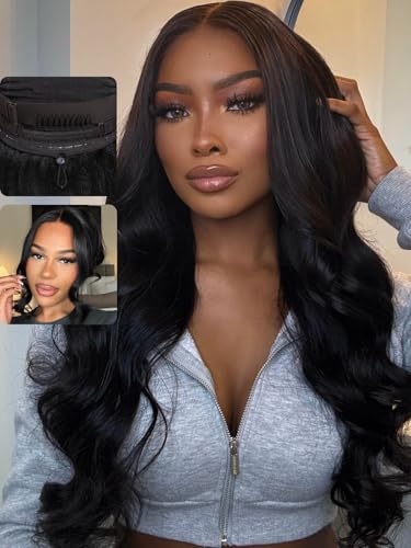 UNICE Pre Everything Body Wave 13x4 Lace Front Wigs Human Hair with Elastic Drawstring Glueless Wig Human Hair Pre Plucked Pre Cut Lace Bleached Knots Ready to Wear Frontal Wig 26 inches
