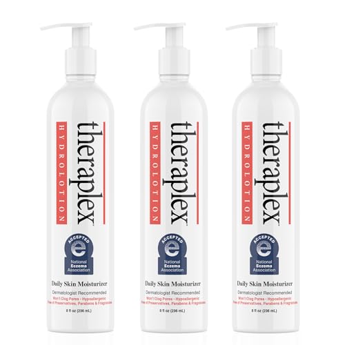 THERAPLEX Hydrolotion - Daily Skin and Body Moisturizer, No Parabens Or Preservatives, Noncomedogenic, and Hypoallergenic, Fragrance-Free, Dermatologist Recommended 3 Pack
