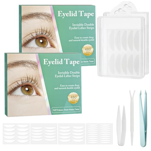 960Count Eyelid Tape,Eyelid Lifter Strips,Invisible Breathable Eyelid Lifter Strips, Eyelid Tape for Hooded Eyes Invisible, Repair Sagging Eyelids Without Surgery