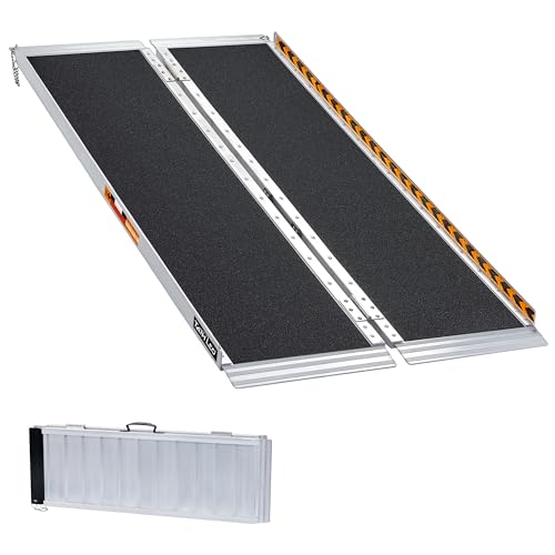 TaiH Leo 4FT Wheelchair Ramp, 48" L x 29" W Threshold Ramp, 800 LBS Capacity Wheel Chair Ramp, Portable Wheelchair Ramp Scooter Ramp, for Home, Steps, Stairs, Doorways, Curbs