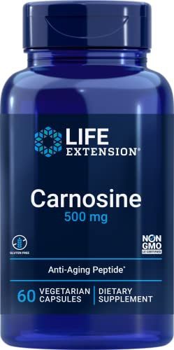 Life Extension Carnosine 500mg Potent, Anti-Aging L-Carnosine Supplement - Antioxidant - Non-GMO, Gluten-Free - 60 Vegetarian Capsules