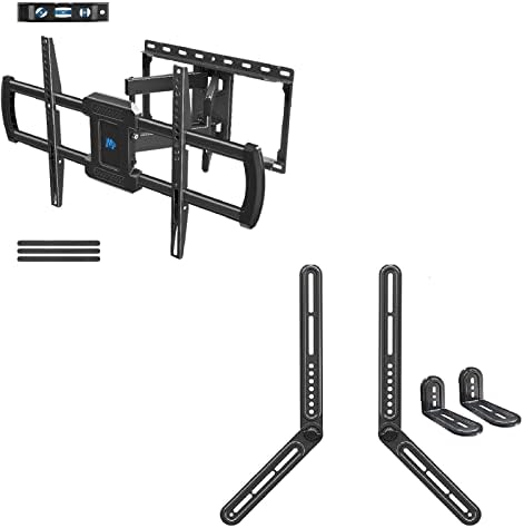 Mounting Dream Full Motion TV Wall Mount Swivel and Tilt for Most 42-70 Inch TVs MD2296, Soundbar Mount Sound Bar TV Bracket Above or Under TV 22 Lbs Loading MD5420