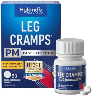 Hyland's, Leg Cramps PM Tablets, Nighttime Formula, Natural Relief of Calf, Foot and Leg Cramps at Night, Quick Dissolving Tablets, 50 Count