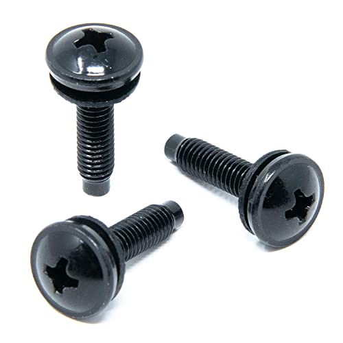 10-32 Rack Screws 50-Pack - Versatile Server Rack Accessories for Network Cabinets, Audio Mounts, Studs and Recording Studio Includes Nylon Washers. Perfect for Rackmounts