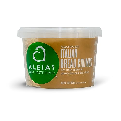 ALEIA’S BEST. TASTE. EVER. Italian Bread Crumbs – 13 oz / 1 Pack - Authentic Taste, Breading for Gluten Free Recipes, Certified Gluten Free, Non-GMO, Dairy Free, Low Sodium, Kosher