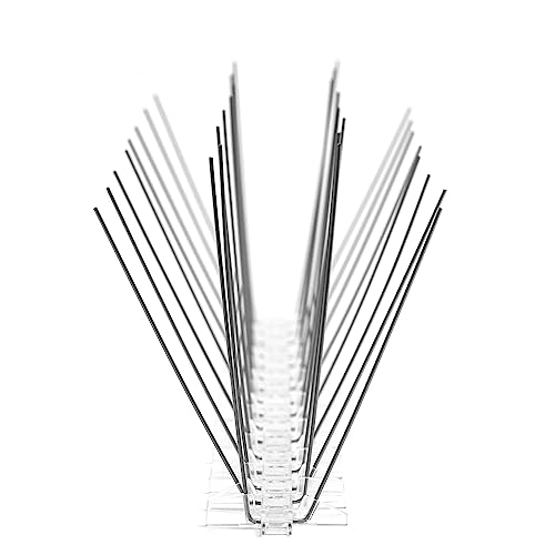 Bird B Gone - Pre-Assembled EnviroSpike Stainless Steel Anti Bird Spikes (24') - UV-Stabilized Polycarbonate Base - Humane Deterrent - Stops Pigeons & Birds from Roosting On Rooftops, Ledges, Fences