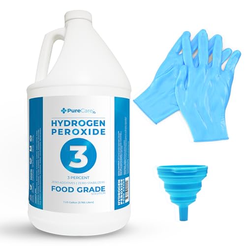 3% Food Grade Hydrogen Peroxide (1 Gallon) - No Added Stabilizers - Made in The USA derived from 35% Food Grade Hydrogen Peroxide