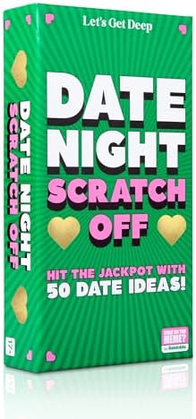 Date Night Scratch-Off Cards by Relatable, The Perfect Valentines Day Gift for Her, Discover Fun Couples Activities for Day and Night, Includes Coin and 50 Scratch-Off Cards, for Ages 17+
