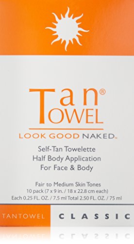 Tan Towel Self Tan Towelette Wipe Medium Deep Classic 10 Count