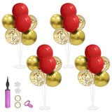 ZJDHPTY Red and Gold Balloon Stand Centerpiece Table Decorations for 49ers Party Birthday Graduation Wedding Mother's Day Anniversary Christmas New Year's Eve Party Decorations(Red gold set4)