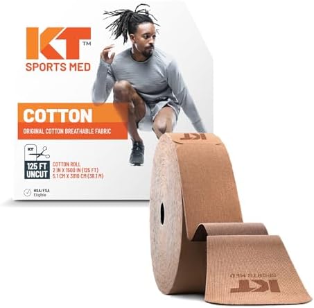 KT Tape, Original Cotton, Elastic Kinesiology Athletic Tape, 125’ Uncut Roll