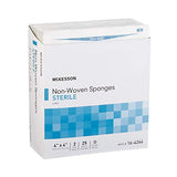 McKesson Non-Woven Sponges, Sterile, 4-Ply, Polyester/Rayon, 4 in x 4 in, 2 per Pack, 50 Packs, 100 Total