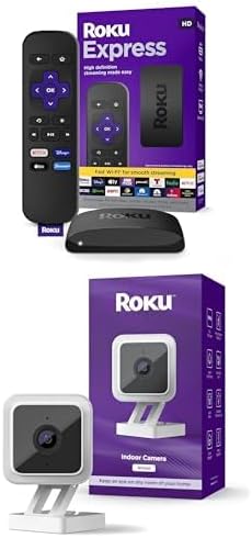 Roku Express HD Streaming Device with Remote & Indoor Camera Bundle