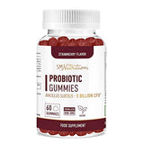 SMNutrition Organic Probiotics Gummies | 5 Billion CFU Probiotics for Digestive Health & Immune Support* | Hardy Bacillus Subtilis Strawberry Probiotics Chewable Gummies | Gluten-Free, Vegan | 60 Ct