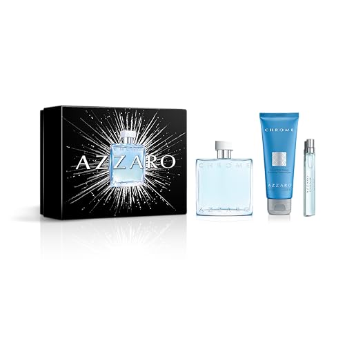 Azzaro Chrome Eau de Toilette - Fresh Aquatic Mens Cologne - Citrus, Woody, Musky Fragrance -Fresh Notes of Bergamot - Everyday Wear - Classic Summer Beach Scent - Luxury Perfumes for Men