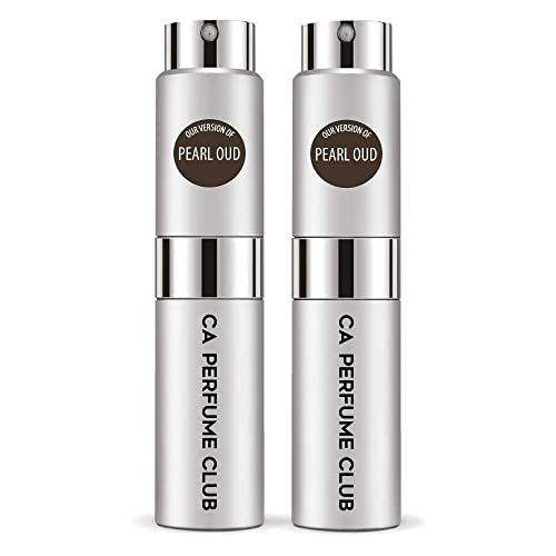 CA Perfume Impression of Pearl Oud For Women & Men Replica Version Fragrance Dupes Concentrated Long Lasting Eau de Parfum Spray Refillable Atomizer Bottle 0.27 Fl Oz-X2
