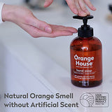 ORANGE HOUSE Liquid Hand Soap with Natural Food-Grade Orange Oil, Fresh Smell, 12 Fl Oz (3 Pack)