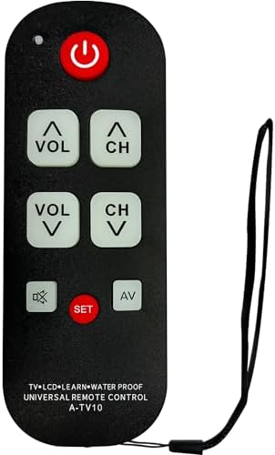 Universal Big Button TV Remote for Seniors, Elderly - Simple Remote - Easy to Use and Set Up with Learning Functions for TV & TV Box Controller, Dementia Friendly Gifts