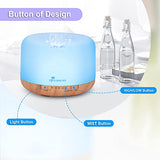 Diffuserlove Diffuser Essential Oil Diffusers 500ML Remote Control Aroma Diffuser Cool Mist Aromatherapy Diffuser with Mute Design, Timer and Auto Shut-Off for Office Living Room Yellow