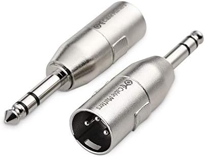 Cable Matters 2-Pack 6.35mm 1/4 Inch TRS to XLR Adapter, Male to Male XLR to 1/4 Adapter, 1/4 to XLR Connector