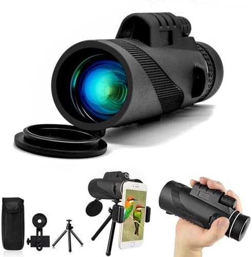 40X60 Monoculars, High Power BAK4 Prism Monoculars for Adults,Monocular Telescope for Stargazing,Bird Watching with Phone Holder & Tripod