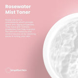 Organic Rose Water Spray for Face, Hair, & Body - Soothing, Refreshing, & Hydrating - Rosewater Mist Toner - Alcohol-Free Face Mist - Rose Water for Hair - Facial Spray - 4 Fl Oz by Simplified Skin