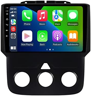 4+64GB Car Radio Stereo for Dodge Ram 1500 2500 3500 2013 2014 2015 2016 2017 2018 2019 w/Manual AC Upgrade Dash Kit, 8-Core Android 13 9" QLED Touch Screen/Car-Play Android Auto/DSP/RDS