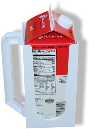 Carton Caddy® Xl Half Gallon Milk Carton Holder with Handle | Reusable Juice Box Holder with Handle | Rust Free, Dishwasher Safe